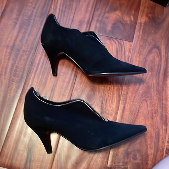 BCBGMaxazria black suede booties 10 - Picture 2 of 7